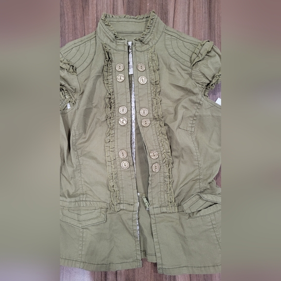 Nori Army Green Zip Up Vest Size S - Picture 2 of 8